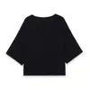 Comércio Exterior Transfronteiriço Roupas Femininas Verão 2026 Moda Europeia e Americana Casual Slim Fit Caimento Fluido Decote V Manga Curta Malharia para Mulheres G866786