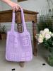 Bolsa Tricotada Nova Bolsa de Malha Retrô Vazada Tecida à Mão Bolsa de Ombro Bolsa de Lã Bolsa de Compras Bolsa Feminina