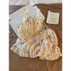 Pijama Floral de Tirantes Finos para Mujer, Verano, con Almohadillas Integradas en el Sujetador, Algodón Nube, Cuadros, Encaje, Estilo Princesa, Shorts, Ropa de Casa