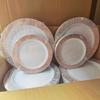 7,5 10,25 polegadas prato descartável terno rosa quente Phnom Penh X prato de plástico ouro PS Amazon utensílios de mesa