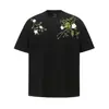 AW004 Marca de Nicho de Moda Unisex 280g Peso Pesado Bordado de Patrón Cuello Redondo Algodón Puro Diseño Holgado Camiseta de Manga Corta para Hombre