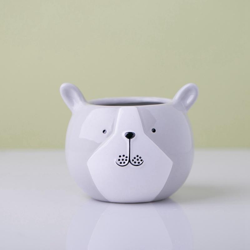 AN018G Ceramic animal cute pot
