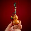 Pingente Chaveiro Cabacinha Natural Aberta Fu Lu Requintado Ornaments Criativos para Bolsa de Homens e Mulheres Presente com Sementes Torcido à Mão