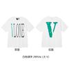 Nova camiseta VLONE JERRY Big V Smoke reflexiva solta de manga curta com flor de cerejeira para homens e mulheres, camiseta de casal de marca de rua, verão