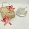 Fábrica de Flores Artificiales Venta al por Mayor Orquídea Marfil Artificial 3D Cabezales de Flores Pequeños con Boutonnières y Recuerdos Flores Artificiales