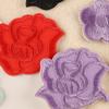 Etiqueta bordada para accesorios de ropa, etiqueta de tela con diseño de flor de ciruelo rosa, cuenta manual, parche autoadhesivo para chaqueta de plumas, pegatina de tela bordada