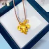 Pingente Antigo de Elefantinho Fofo Dourado Alta Retenção de Cor Auspicioso Desejoso Escovado Orelhas Grandes Tromba Longa Elefantinho Fofo Pequeno Colar