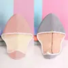 Touca Seca Cabelo Coral Fleece Duas Cores Camada Dupla Espessada Para Mulheres Absorvente de Água Secagem Rápida Toalha de Cabelo Esfregar Cabelo Uso Reversível Touca de Banho Atacado