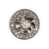 Botão de metal floral estilo Chanel Pérola Diamante para suéter de tricô cardigan casaco terno casaco fivela decorativa