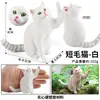 Traje de modelo de gato animal de simulación para niños, juego de gato, gatito, modelo de gatito blanco y negro, juguetes, adornos
