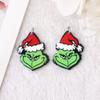 Venta caliente serie acrílica de Navidad árbol de Navidad cabeza verde sombrero de Navidad DIY tocado de Navidad accesorios para el cabello aretes accesorios