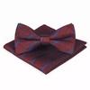 Set de Pajarita y Pañuelo de Bolsillo de Nuevo Estilo Moderno Boda Novio Padrino Moderno Traje de Hombre Cuadrado Cuadrado Boda Rayado Vintage
