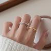 Anillo Ola Doble Rai Diamante Plata de Ley s925 Ailoch Estilo Ins Sensación de Diseño Temperamento Artesanías R01191