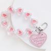 Pulseira criativa de coração de pêssego, chaveiro, pingente, letra, couro, amor, coração, transparente, acessórios de coração de pêssego, bolsa personalizada, acessórios de embalagem