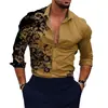 Camisa de Manga Larga de Moda Tendencia Estampado Digital 3D Nueva Primavera y Otoño Transfronteriza Aliexpress Fuente de Fábrica Estilo Coreano Corte Delgado