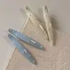Grampo de Cabelo Bolinhas Azul Creme e Branco para Mulheres Estilo Coreano Clipe Bico de Pato com Gotejamento Clipe Lateral Moda Clipe para Franja Clipe de Cabelo Acessório de Cabeça
