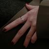 Anillo de Plata de Ley Cruz Amor para Mujer Nicho Lujo Ligero Pequeño Diamante Roto Apertura Dedo Índice Anillo Moda Personalidad