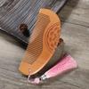 Peine de Madera de Durazno con Orejas Peine de Madera Mediano Tallado a Doble Cara Ruyi Xiangyun Borla Madera de Durazno Viejo Phoebe Peine de Bolsa