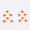 Cor Dourada 14K Zircônia Diamante Colorido Micro-Pavimentada Preservação da Cor Acessórios de Engrenagem Redonda Pendurados Simples e Duplos Material de Conexão para Pulseira Brincos DIY