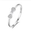 Anillo de lazo de plata S925, estilo sencillo, transfronterizo, moderno, con microincrustaciones de circonio brillante, anillo de cola apilada de alta gama, anillo de comida.