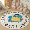 Alfombra Redonda Decorativa de Dibujos Animados para Habitación Infantil, Tapete Decorativo para Sala de Estar, Alfombra Gruesa para Mesita de Noche de Dormitorio, Suave, Resistente a Manchas, Fácil de Cuidar