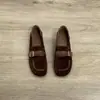 Nuevos Mocasines Planos de Punta Redonda Estilo Retro para Mujer, Versátiles y Cómodos Zapatos Slip-On Tejidos de Gamuza