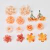 Traje de flor de simulación naranja, peonía rosa, flor falsa de seda, tocado antiguo, horquilla de bricolaje, flor