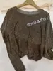 Suéter de Punto con Lentejuelas Florales y Cuello Redondo para Mujer, Nuevo Otoño 2026, Estilo Holgado y Casual, Top Suéter Fino Calado
