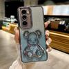 Capa de celular com glitter oppoRENO13 areia movediça urso RENO4SE capa protetora macia de borracha à prova de quedas RENO9