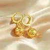 Bestseller transfronterizo de Oriente Medio ear cuffs esféricos tejidos huecos color arena dorada que no se decoloran latón chapado en oro de 24k joyería de lujo ligero