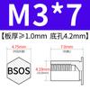 Yishenglong Pernos Remachables para Agujero Ciego de Acero Inoxidable Tuercas Remachables Placa de Presión Hexagonal Rosca Bsos-M3M4