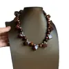 ¡Cuadros de Caramelo! Collar Cuadrado de Cuentas con Estampado de Leopardo Maillard para Mujer, Moderno Estilo Chica Caliente Tendencia Calle Personalizado