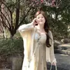 Conjunto de Otoño e Invierno para Mujer, Vestido Adelgazante para Mujeres de Tallas Grandes, Conjunto de Dos Piezas con Cárdigan, Fresco y Súper de Ensueño, Estilo Dulce de Vacaciones, Vestido de Tirantes