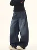2025 Nuevos Jeans Scimitar Diseño Retro Tres Dimensiones Para Mujer Combinan con Todo Pierna Ancha Relajada Pantalones Hoz