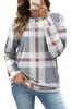 Sudaderas de Cuello Redondo para Mujer 2025 Suéter Holgado Camisa de Manga Larga a Cuadros Tops Suaves Ropa de Otoño para Dama
