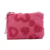 Bolsa de Peluche Linda para Auriculares, Billetera de Amor, Bolsa Rosa Bordada para Auriculares, Dulce Bolsa Portátil para Llaves Estudiantil
