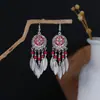 Pendientes Ovalados Estilo Étnico Bohemio Europeo y Americano Transfronterizos para Mujer Retro Atracciones Turísticas Pendientes con Borlas Étnicas