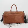 Bolsa de Viagem Retrô Masculina Bolsa de Ombro Cruzada Europeia e Americana Grande Capacidade Bolsa de Bagagem Bolsa de Mão Bolsa de Viagem Bolsa de Fitness Tendência