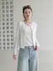 Conjunto de dos piezas para mujer: camiseta de manga larga con cuello redondo y estampado floral blanco y camisola, colección otoño 2026, corte ajustado, elegante y versátil