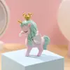 Decoração de unicórnio em resina estilo nórdico, decoração fofa para mesa, porta-canetas, luz de estrela, presente de aniversário, decoração de sala de estar