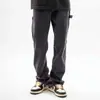 Jeans Masculino com Zíper Dividido e Design de Nicho, Estilo Americano Retrô para a Primavera, Calça Loose de Tubo Reto High Street