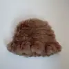 Sombrero de pescador de pelo de conejo pequeño con aspecto súper facial mejorado, sombrero de felpa para mujer, gorro de punta cálido a prueba de frío, sombrero de cubo de pelo para otoño e invierno