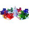 Equipamento de playground infantil ao ar livre multi-jogador elevador rotativo aeronave trilho arco-íris carro de trilho carrossel balanço