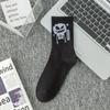 Calcetines de talla grande transfronterizos, calcetines de algodón de moda para hombre, medias de color sólido en blanco y negro, calcetines de baloncesto de primavera y verano para mujer, al por mayor