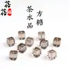 Colgante Tallado Cubo de Azúcar de Cristal Natural Té de Cristal Beibeifu Piezas de Tallado de Cristal Accesorios de Joyería DIY Venta al por Mayor