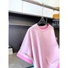 Vestido T-shirt para Mulheres com Design Solto, Vestido Preto Pequeno Color-Blocking, Bainha Escondida, Novo Estilo Chique Tendência 2026