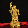 Decoración de Guan Gong de cobre sala de estar oficina Kowloon Guan Gong estatua de cobre latón Wu Dios de la Riqueza estatua de adoración Guan Gong artesanías