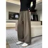 Pantalones deportivos casuales retro americanos de cintura elástica para hombre, otoño talla grande modernos de corte holgado para jóvenes, joggers con dobladillo curvo y caída