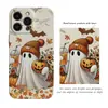 Curación Perezosa Atmósfera de Halloween Hojas de Arce de Otoño Calabaza Murciélago Manzana 15pm Película Funda para Teléfono iPhone17