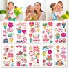 UU015 Día de la Madre MAMÁ Fiesta del Día de la Madre Dibujo Animado Pegatina de Tatuaje Desechable para Fiesta